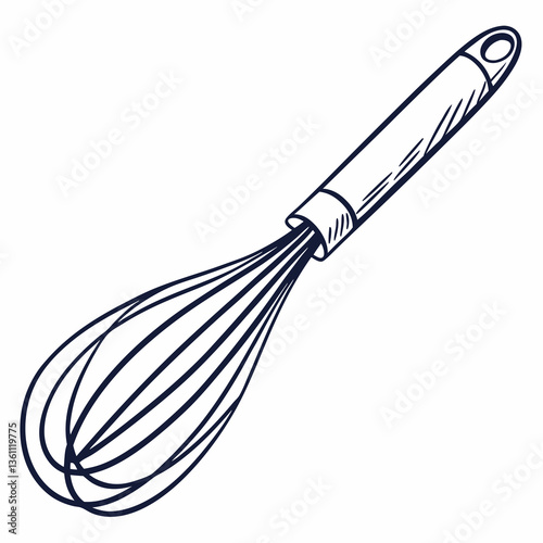 A silhouette of a whisk