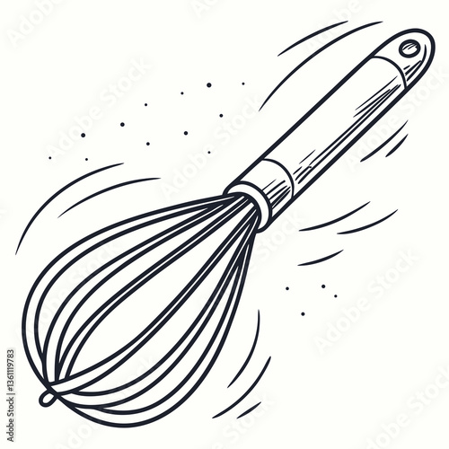 A silhouette of a whisk