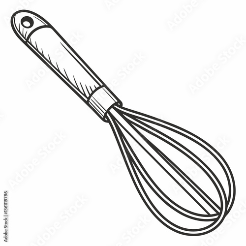 A silhouette of a whisk