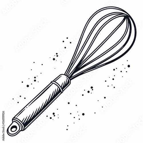 A silhouette of a whisk
