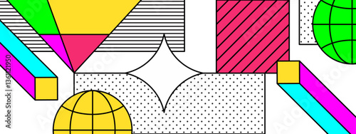 colorful abstract geometric artwork in a modern and vibrant design vector illustration