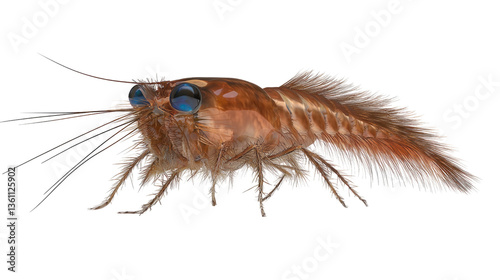 Detailed Macro Image of a Shrimp with Vibrant Colors and Unique Features in a Natural Setting