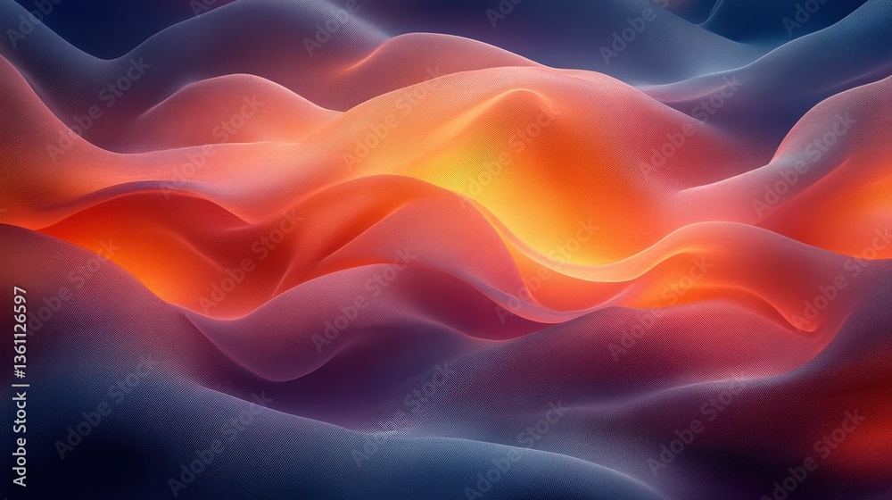 Obraz premium Abstract Waves of Colorful Tones with Soft Gradients and Glow