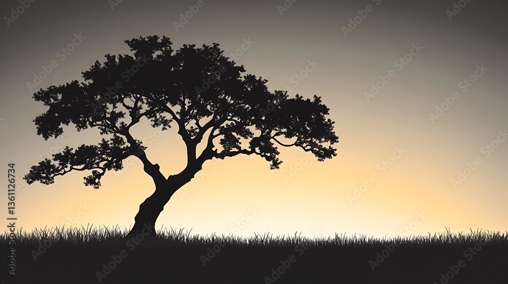 Obraz premium silhouette of a tree