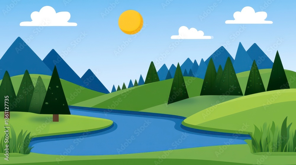 Scenic River Through Nature Scenic River Through Nature