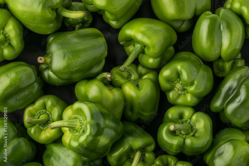 Green bell peppers stacked on each other background Green bell peppers stacked on each other background