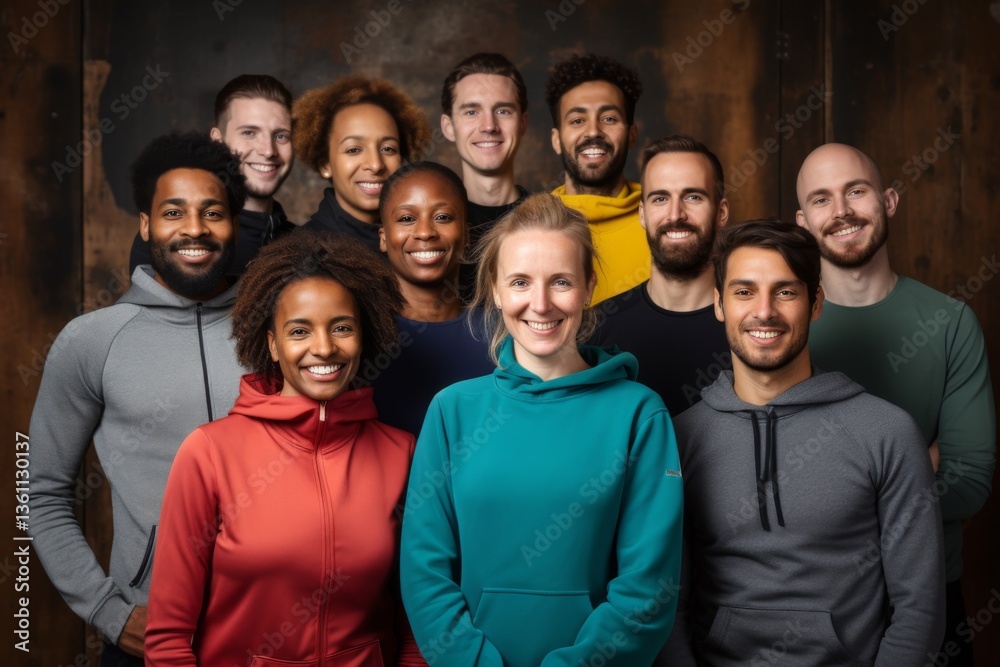 Fototapeta premium Group portrait photo of a diverse group of coworkers working for a startup company in Berlin