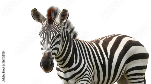 Zebra isolated on white background photo