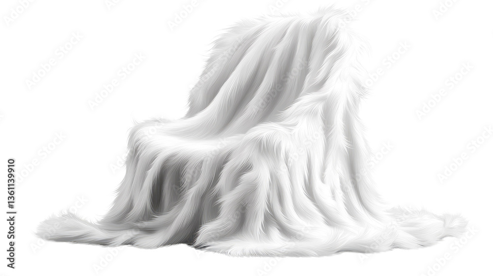 Soft and Fluffy White Fur Throw Covering a Stylish Modern Chair in Home Decor Setting Soft and Fluffy White Fur Throw Covering a Stylish Modern Chair in Home Decor Setting