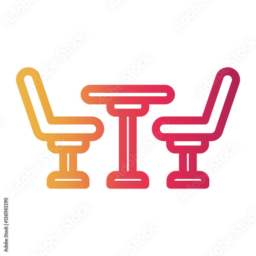 seat Line Gradient Icon