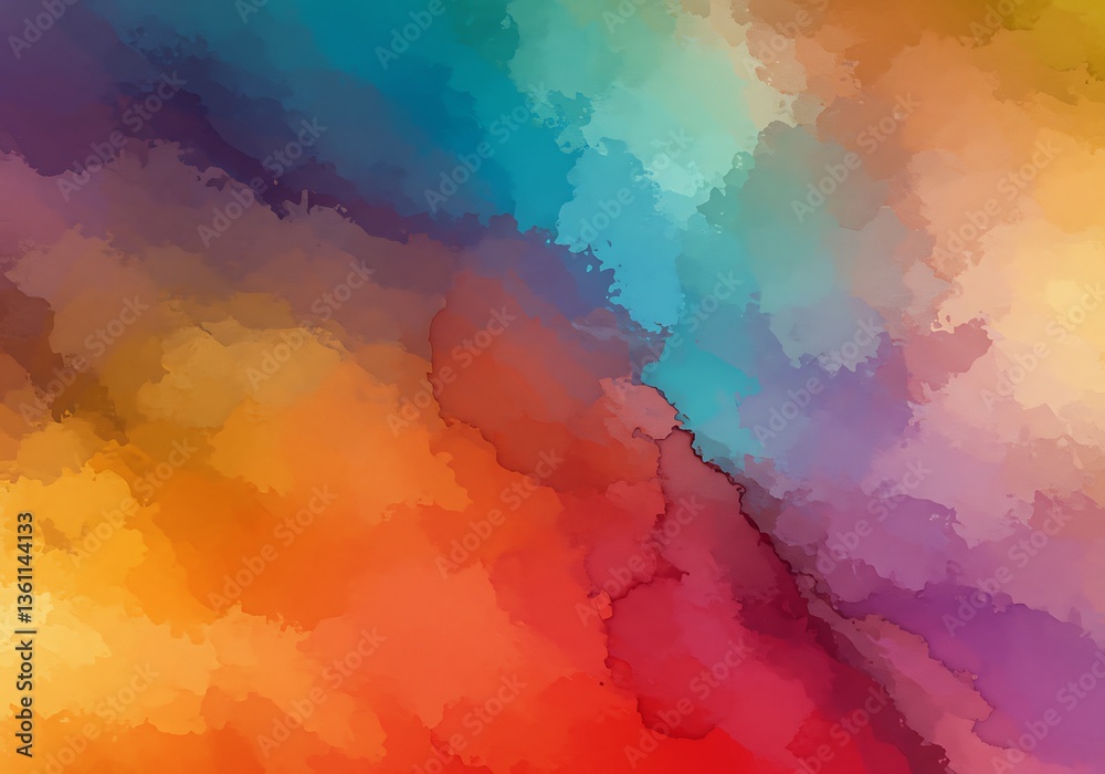 Fototapeta premium Abstract artistic painting featuring blended colors with a watercolor effect