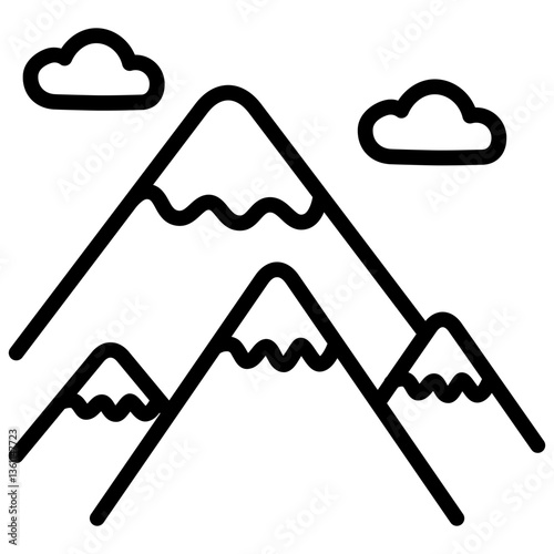 Mountain Icon Lineal Syle