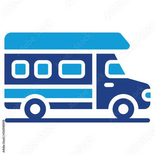 Camper Van Icon Dual Tone Color Style