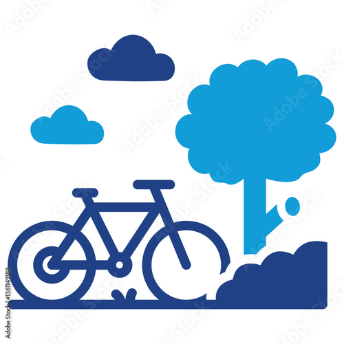 Adventure Bike Icon Dual Tone Color Style