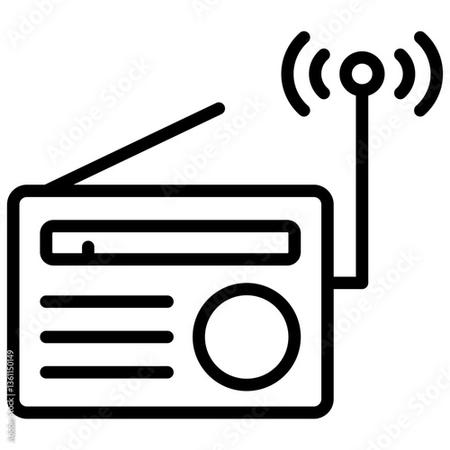 Radio Signal Icon Lineal Syle