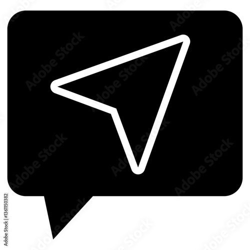 Direct Message Icon Black Style