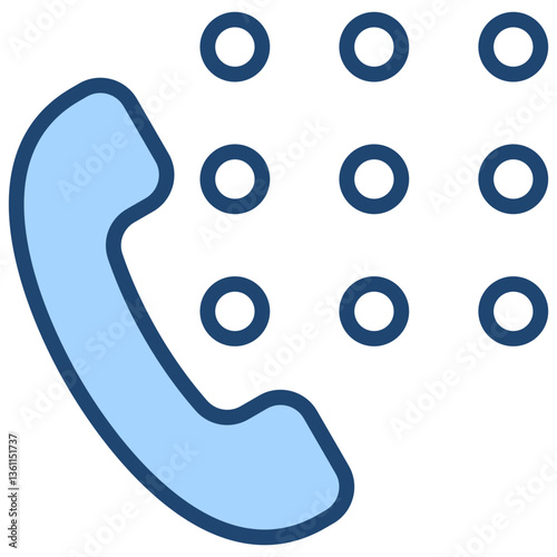 Phone Dialer Icon Lineal Blue Style