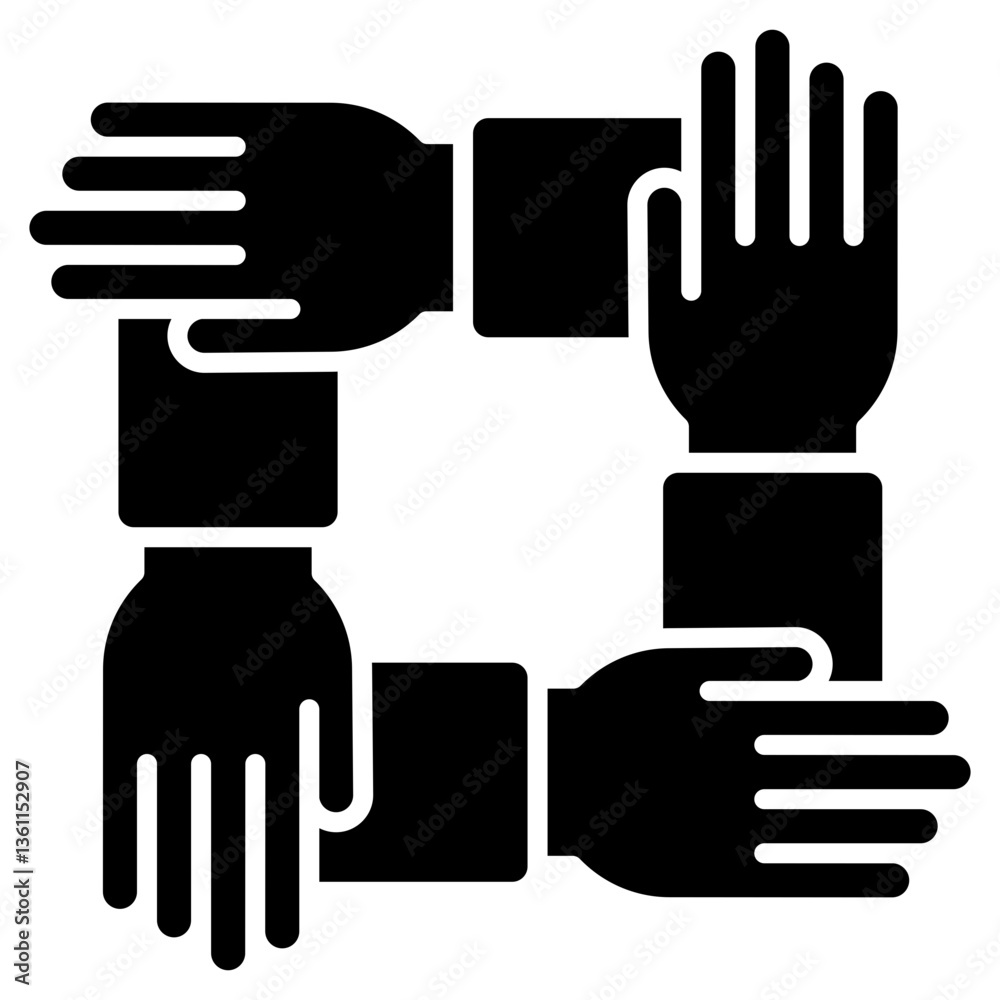 Obraz premium Team Building Icon Black Style