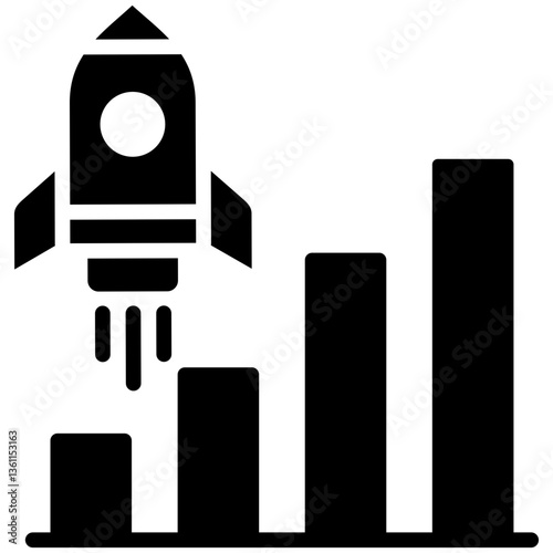 Growth Hacking Icon Black Style