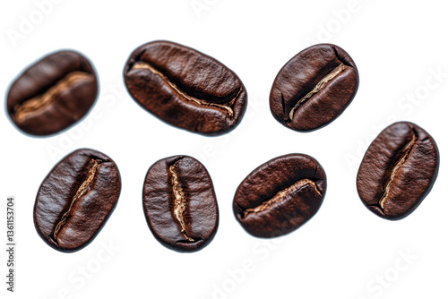 coffee beans - roasted dark brown - closeup detail