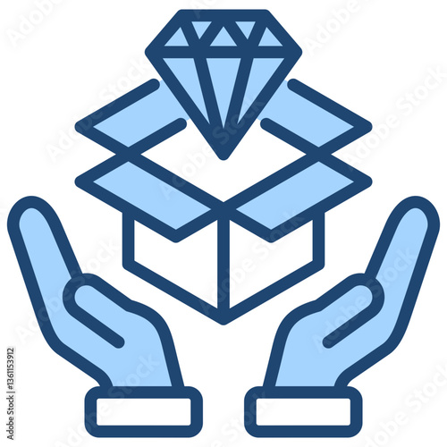 Value Proposition Icon Lineal Blue Style