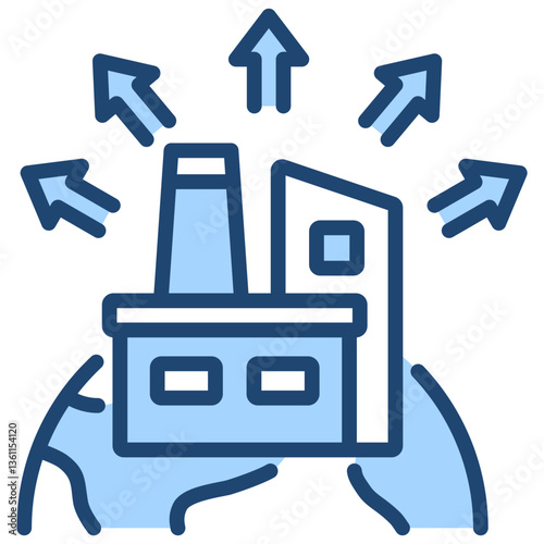 Business Expansion Icon Lineal Blue Style