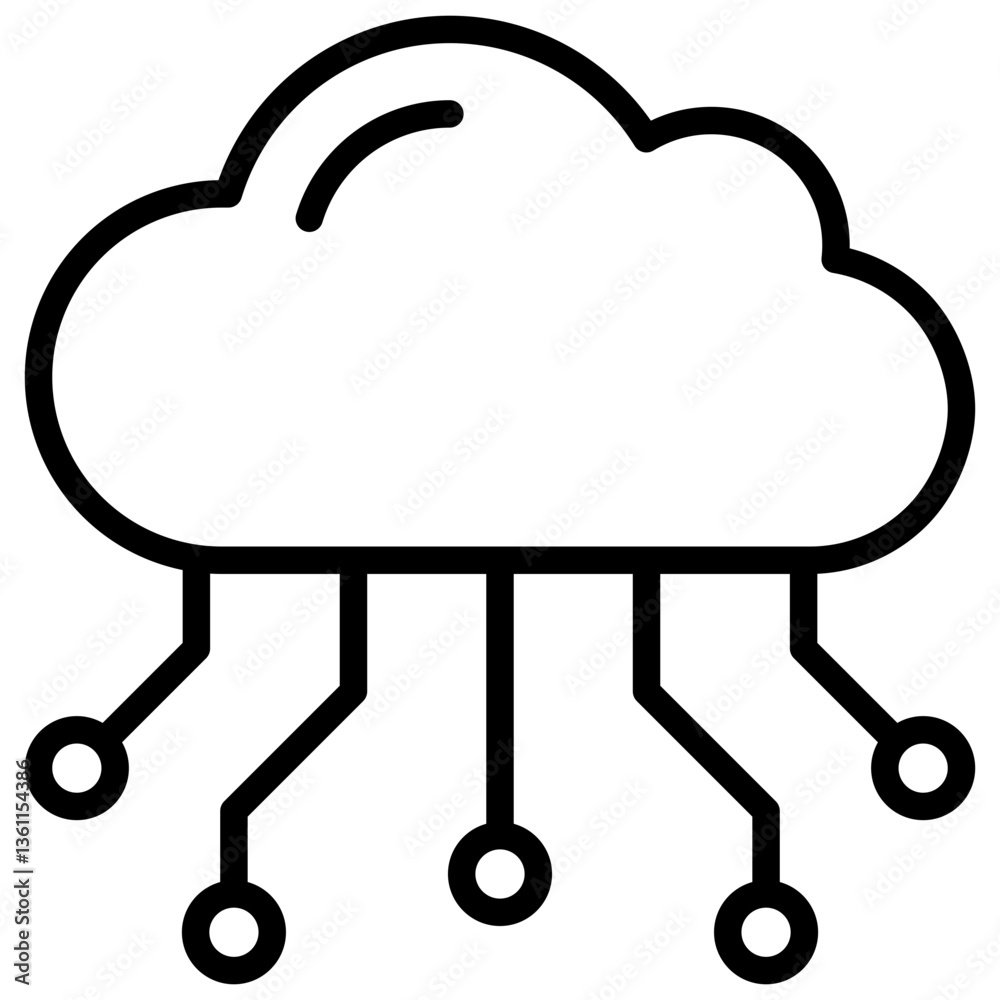 Cloud Computing Icon Lineal Syle Cloud Computing Icon Lineal Syle