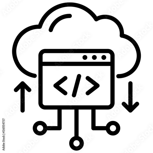 Cloud Deployment Icon Lineal Syle