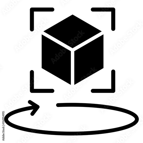 Augmented Reality Icon Black Style