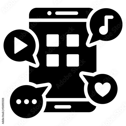 Social Media Icon Black Style