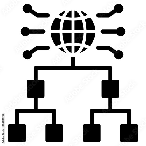 Digital Workflow Icon Black Style
