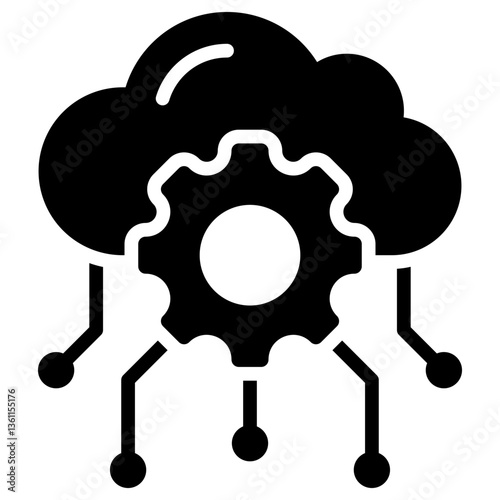 Edge Computing Icon Black Style