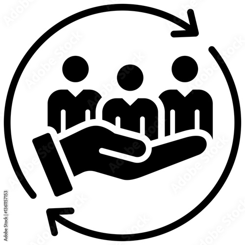 Diversity Inclusion Icon Black Style