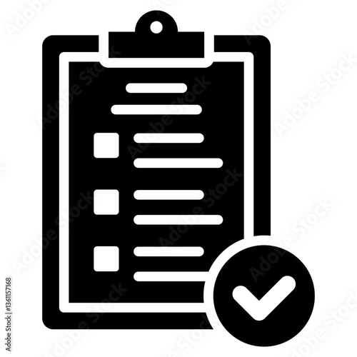 Compliance Check Icon Black Style