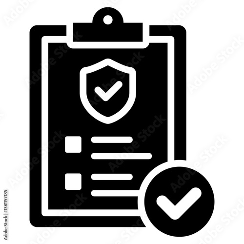 Policy Compliance Icon Black Style