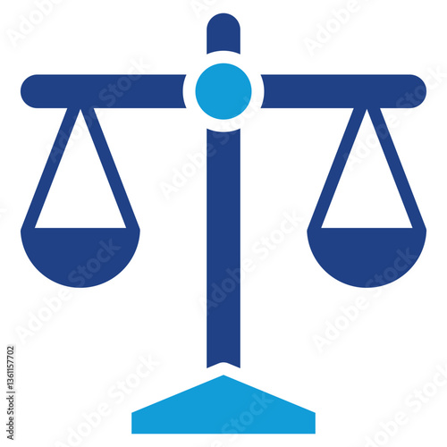 Justice Scales Icon Dual Tone Color Style