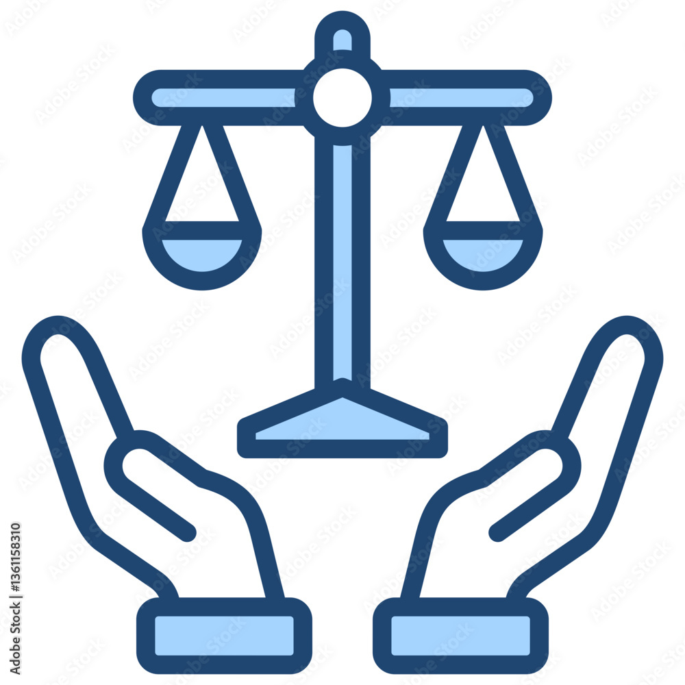 Ethical Awareness Icon Lineal Blue Style