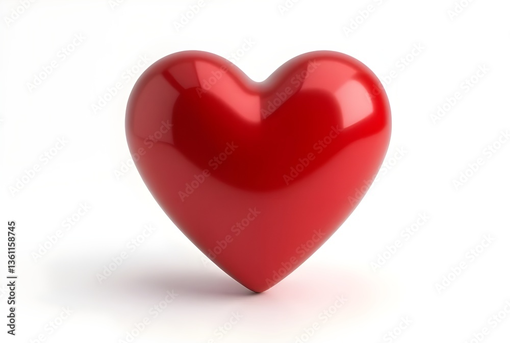 Shiny red heart symbol on white background Shiny red heart symbol on white background