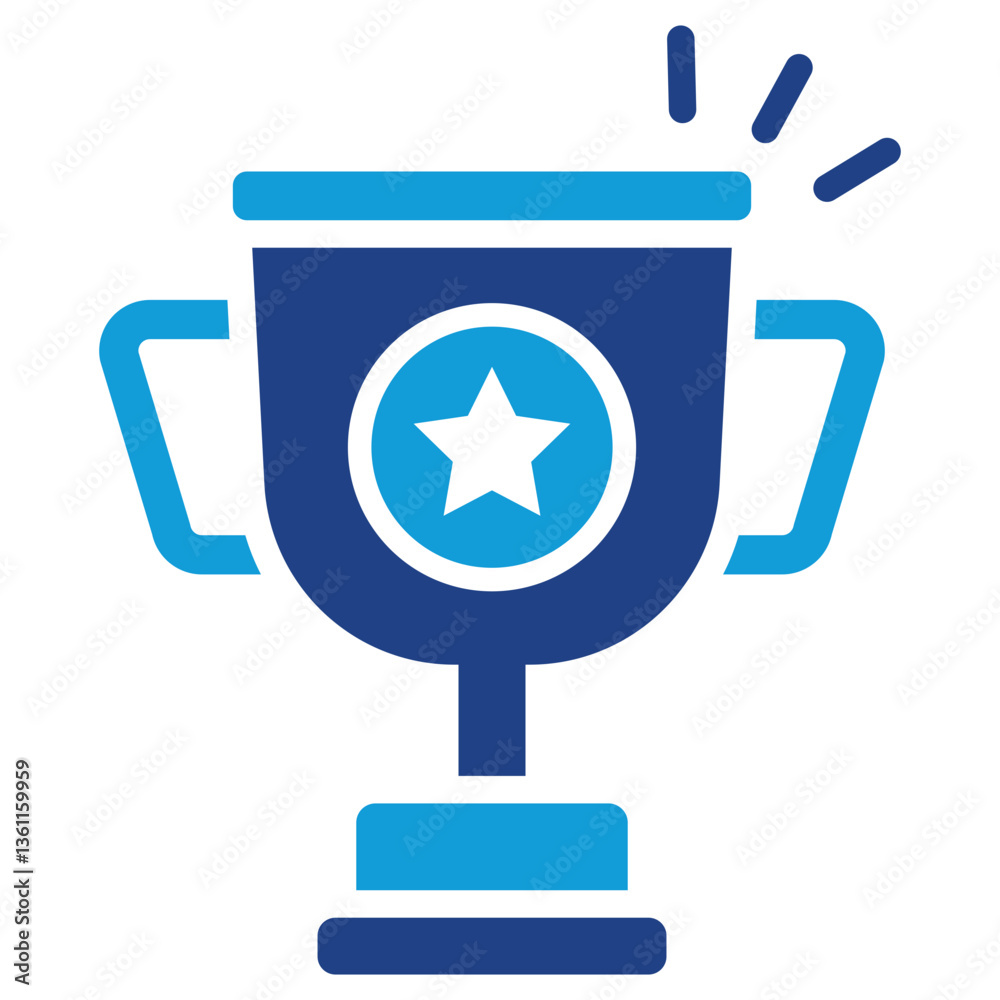 Achievement Trophy Icon Dual Tone Color Style Achievement Trophy Icon Dual Tone Color Style