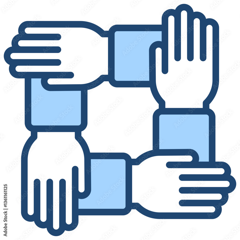 Strong Foundation Icon Lineal Blue Style Strong Foundation Icon Lineal Blue Style