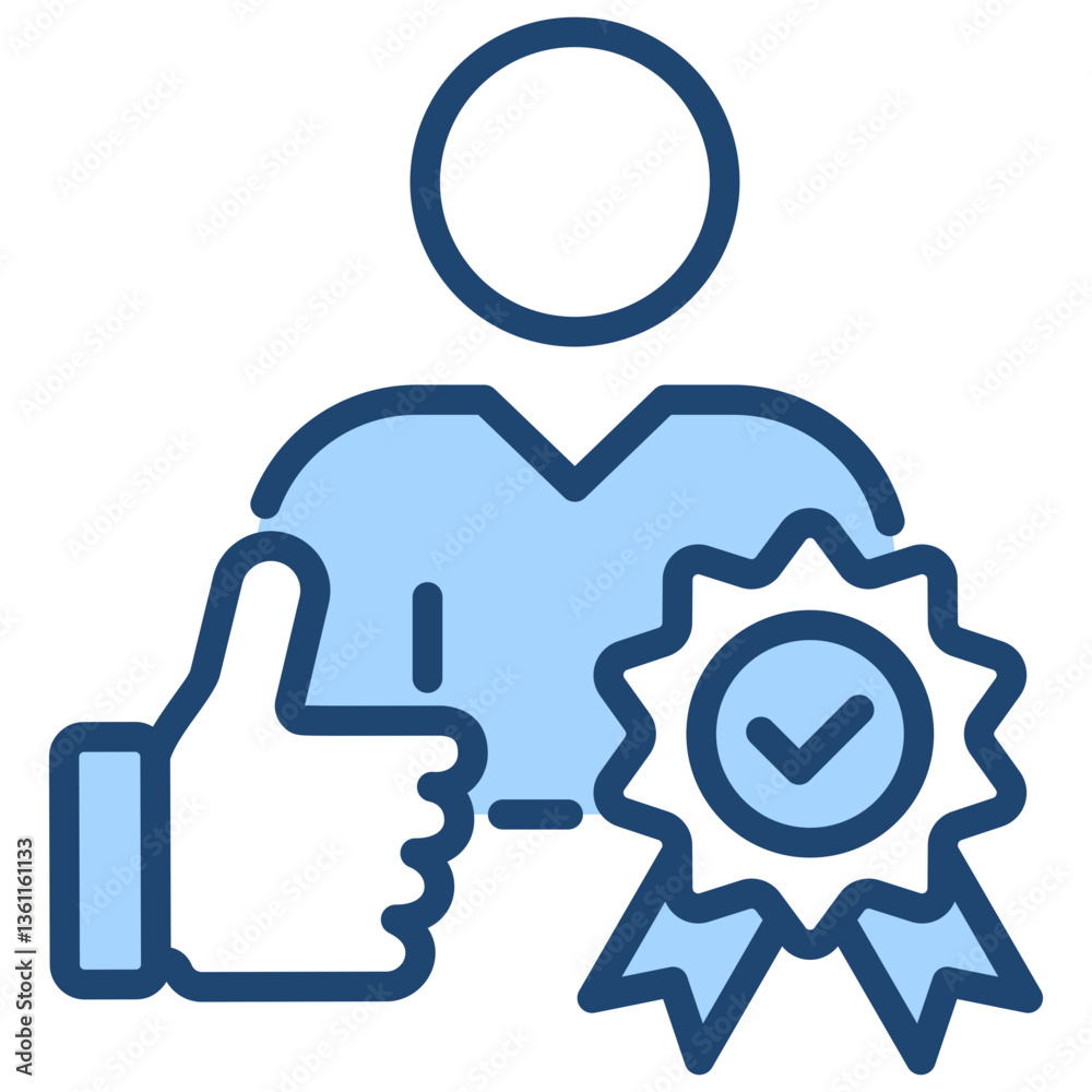 Recognition Icon Lineal Blue Style Recognition Icon Lineal Blue Style