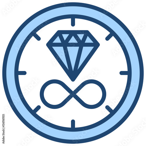 Timeless Value Icon Lineal Blue Style