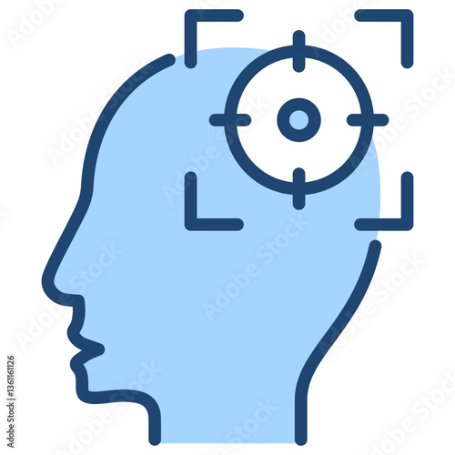 Determined Focus Icon Lineal Blue Style