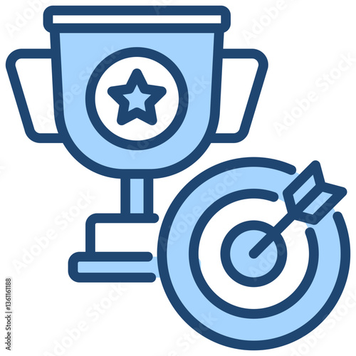 Remarkable Achievement Icon Lineal Blue Style