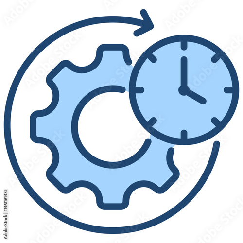 Optimal Efficiency Icon Lineal Blue Style