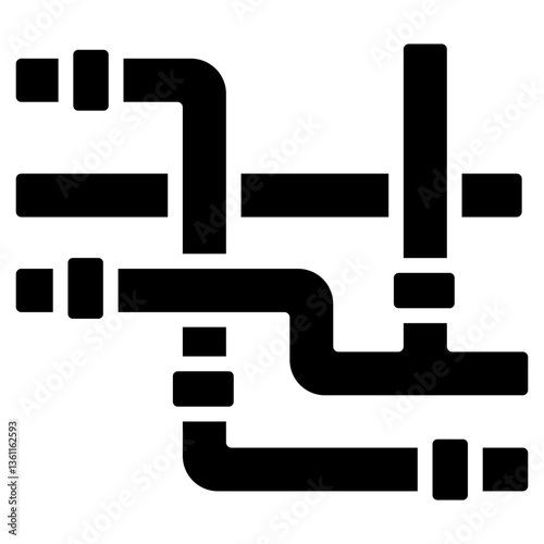 Pipe Network Icon Black Style
