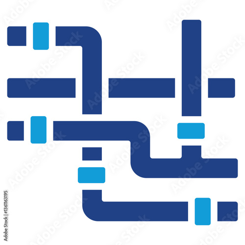 Pipe Network Icon Dual Tone Color Style