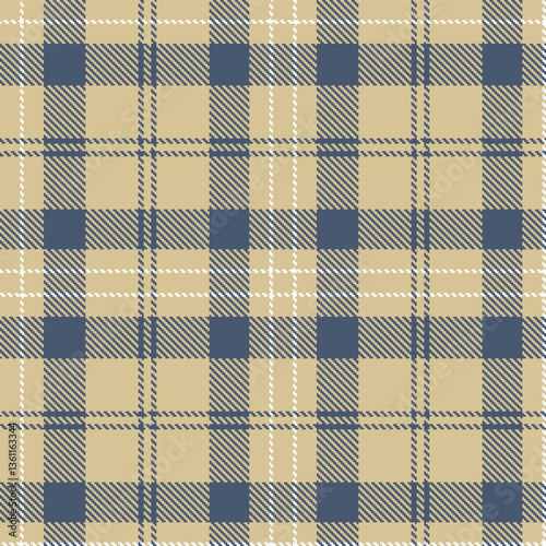 Modern Seamless Tartan in Deep Very Light Brown tones Textile Design Variant 2415