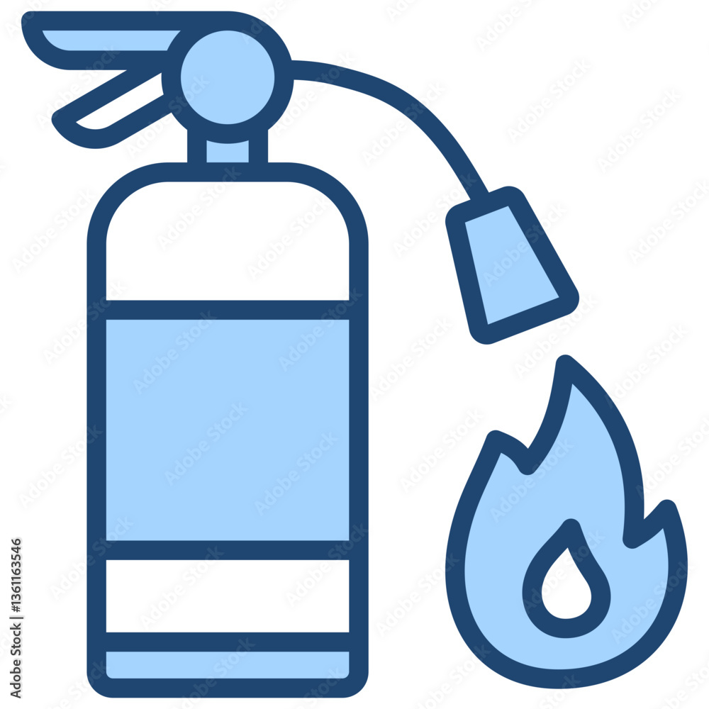 Fire Extinguisher Icon Lineal Blue Style Fire Extinguisher Icon Lineal Blue Style