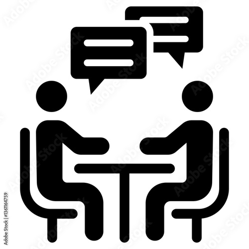 Job Interview Icon Black Style
